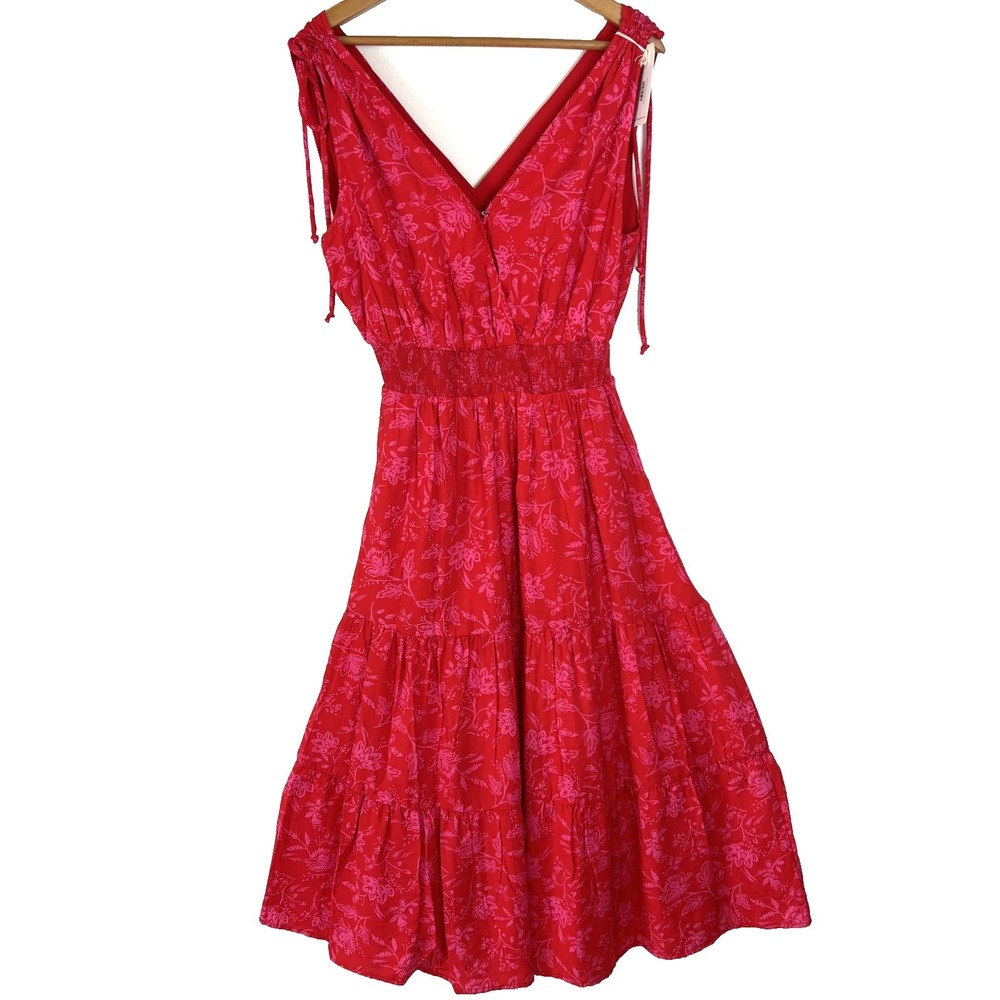 By Together Dress Sz Med Sunset Floral Tiered Babydoll Sundress Flowy NWT $132